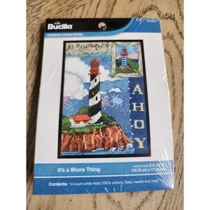 Bucilla Counted Cross Stitch Kit Lighthouse Ahoy It's A Shore Thing New